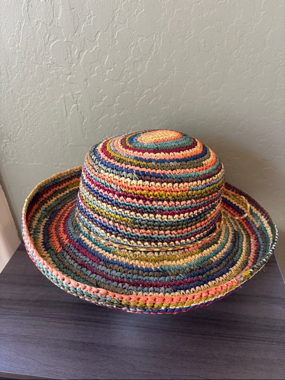 Multicolor Straw Sun Hat Size OS - Picture 3 of 7